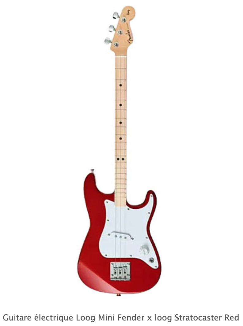 Guitare électrique Loog Mini Fender x Loog Stratocaster Red